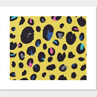 Rainbow Leopard on Yellow Posters and Art